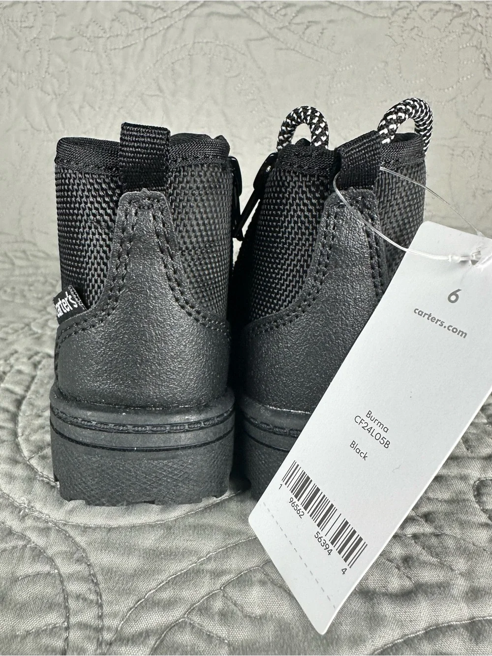 Carter’s Toddler Boys Black Burma Hiking Boots NWT Size Toddler 6